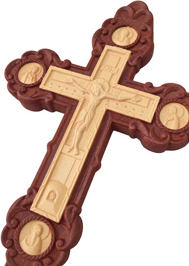 Wooden Orthodox Blessing Cross Double-Sided 26cm