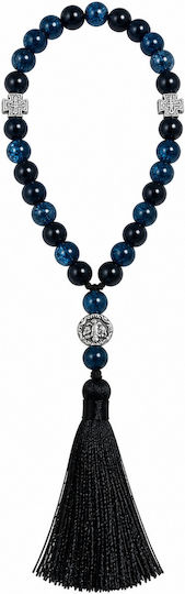 Orthodox Prayer Beads 30 Beads Blue Black Tassel
