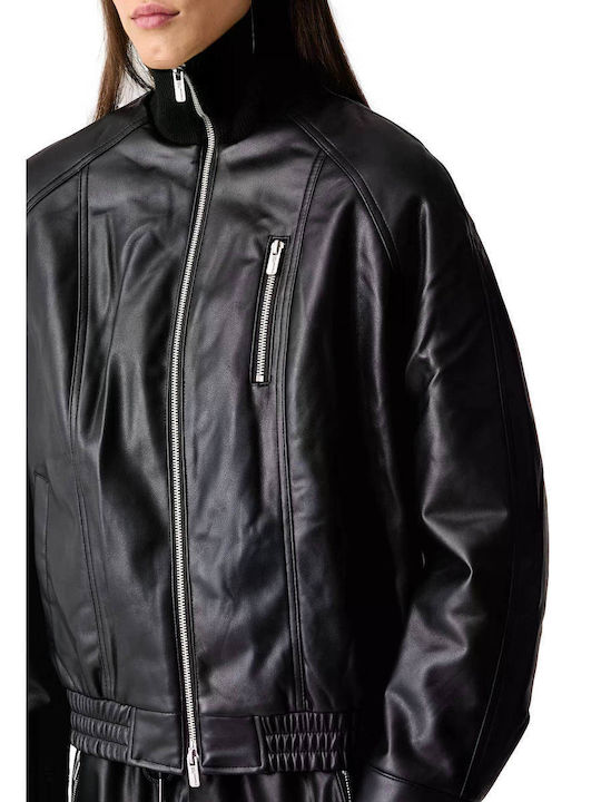Damen Biker Jacke Schwarz