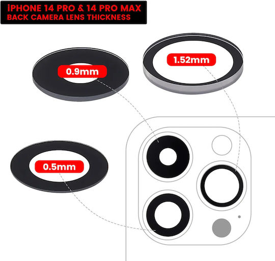 Back Camera Lens Glass Only Adhesive Iphone 14 Pro 14 Pro Max 3 Piece Set Aftermarket Plus 10 Pack