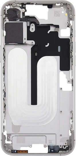 Mid-frame Housing Power Volume Button Iphone 16 Plus Us Version Aftermarket Plus White