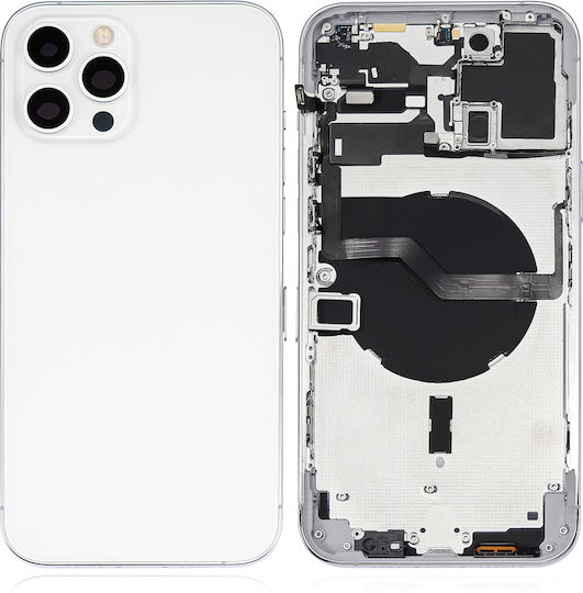 Back Housing W Small Parts Iphone 12 Pro Max Eu Global Version Aftermarket Plus Silver