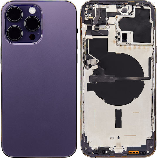 Back Housing W Small Parts Iphone 14 Pro Max Us Version Aftermarket Plus Deep Purple