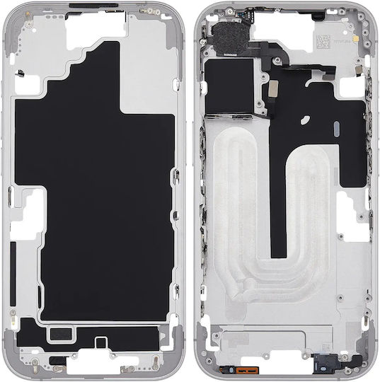 Mid-frame Housing Power Volume Button Iphone 16 Eu Global Version Aftermarket Plus White