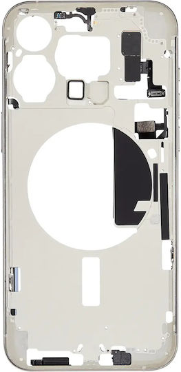 Mid-frame Housing W Small Parts Iphone 15 Pro Max Us Version Aftermarket Plus White Titanium