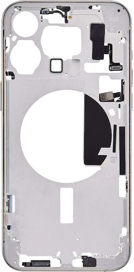 Mid-frame Housing W Small Parts Iphone 15 Pro Max Eu Global Version Aftermarket Plus White Titanium