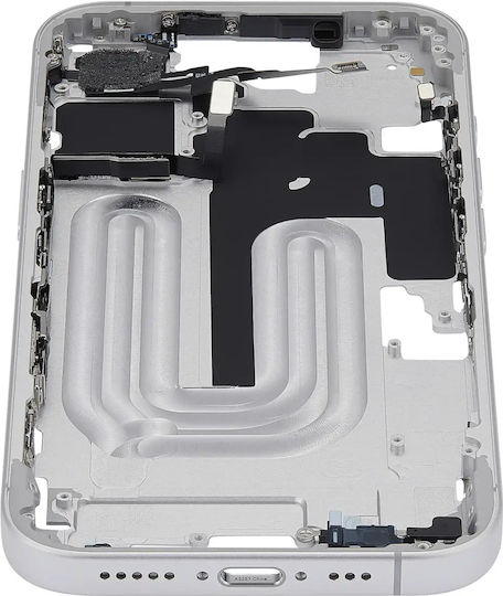 Mid-frame Housing Power Volume Button Iphone 16 Eu Global Version Aftermarket Plus White