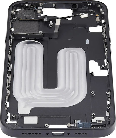 Mid-frame Housing Power Volume Button Iphone 16 Plus Us Version Aftermarket Plus Black