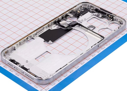 Mid-frame Housing W Small Parts Iphone 15 Pro Max Eu Global Version Aftermarket Plus White Titanium
