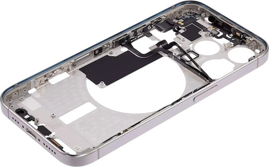 Mid-frame Housing W Small Parts Iphone 15 Pro Eu Global Version Aftermarket Plus White Titanium