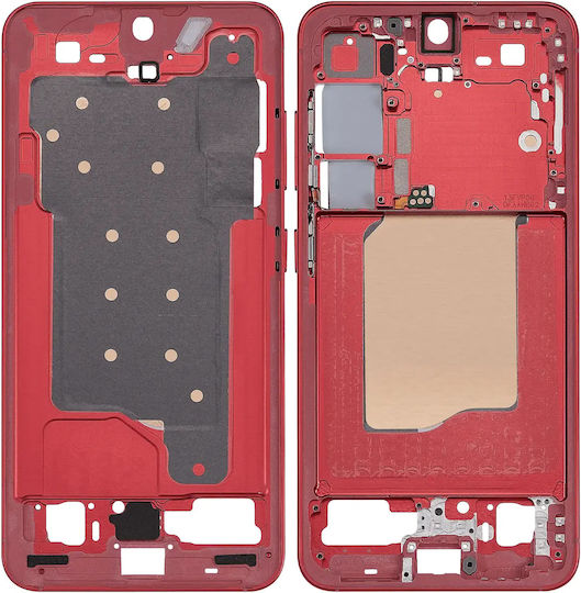 Средна Рамка За Мобилен Samsung Galaxy S25 5g Us & International Version Коралово Червен