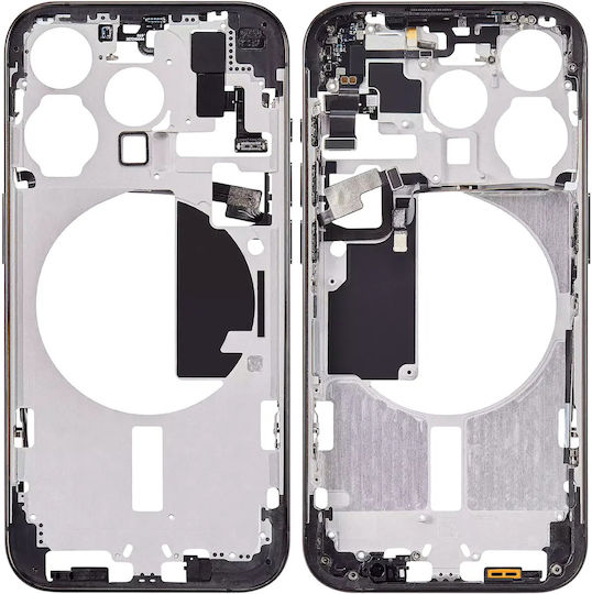Mid-frame Housing W Small Parts Iphone 15 Pro Eu Global Version Aftermarket Plus Black Titanium