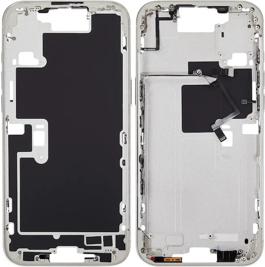 Mid-frame Housing Power Volume Button Iphone 16 Pro Max Us Version Aftermarket Plus White Titanium