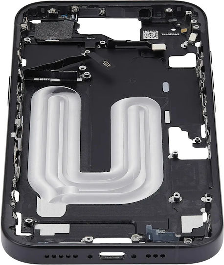 Mid-frame Housing Power Volume Button Iphone 16 Us Version Aftermarket Plus Black