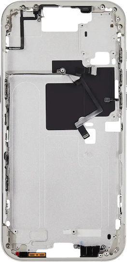 Mid-frame Housing Power Volume Button Iphone 16 Pro Max Us Version Aftermarket Plus White Titanium