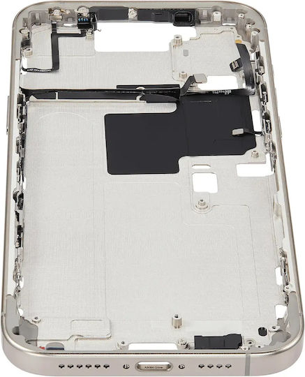 Mid-frame Housing Power Volume Button Iphone 16 Pro Max Us Version Aftermarket Plus Natural Titanium