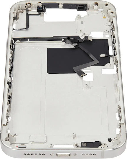 Mid-frame Housing Power Volume Button Iphone 16 Pro Max Us Version Aftermarket Plus White Titanium