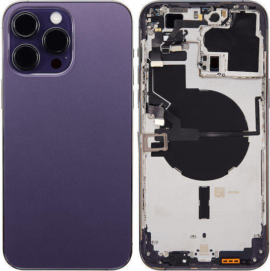 Back Housing W Small Parts Iphone 14 Pro Max Eu Global Version Aftermarket Plus Deep Purple