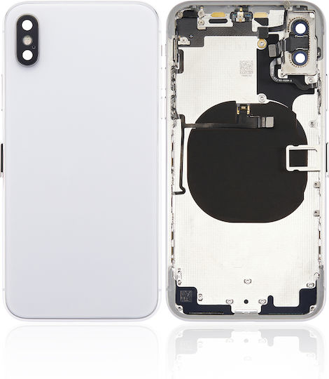 Back Housing Small Components Pre-installed Iphone X No Logo Aftermarket Plus Silver
