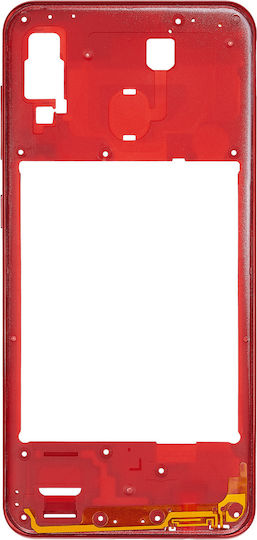 Mid-frame Housing Samsung Galaxy A30 A305 2019 Aftermarket Plus Red