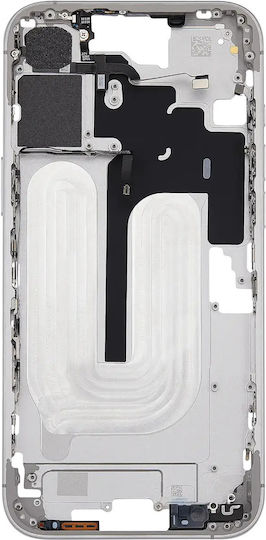 Mid-frame Housing Power Volume Button Iphone 16 Plus Eu Global Version Aftermarket Plus White