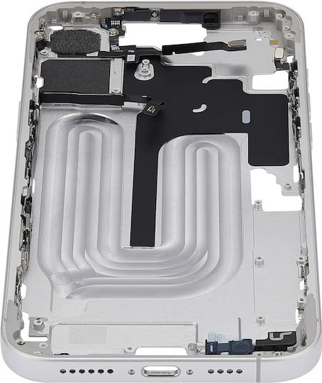 Mid-frame Housing Power Volume Button Iphone 16 Plus Eu Global Version Aftermarket Plus White
