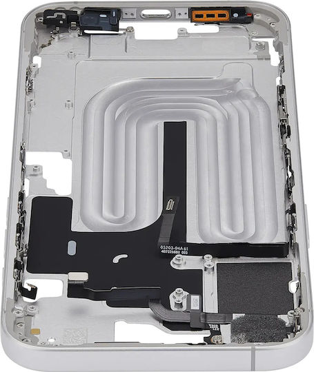 Mid-frame Housing Power Volume Button Iphone 16 Plus Eu Global Version Aftermarket Plus White