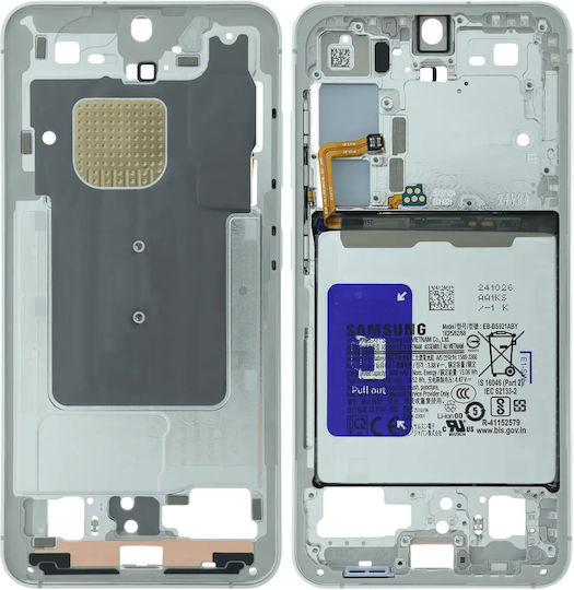 Carcasă Părți De Mijloc Pentru Telefoane Mobile Samsung Galaxy S24 5g Versiunea SUA Pachet Serviciu Gri Marmorat