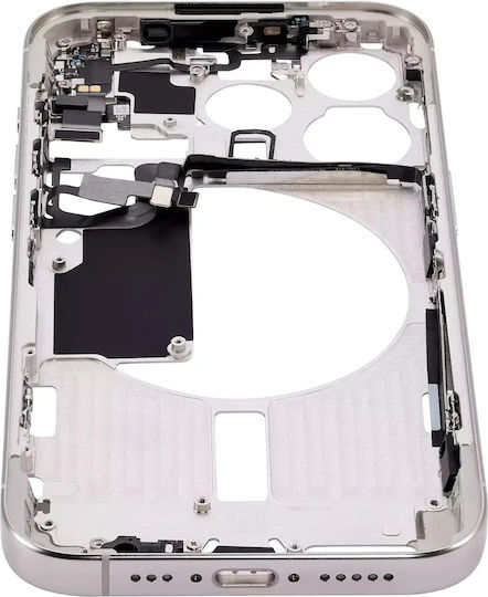 Mid-frame Housing W Small Parts Iphone 15 Pro Us Version Aftermarket Plus White Titanium