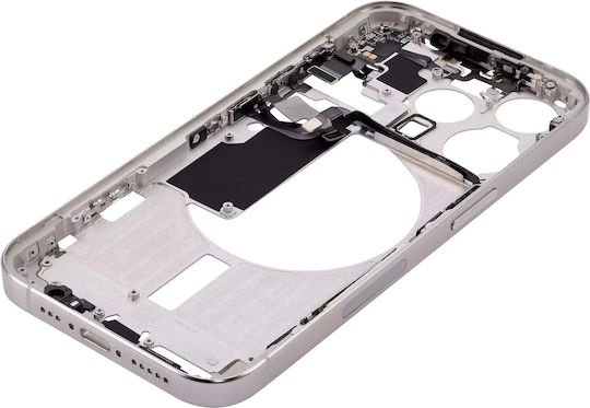 Mid-frame Housing W Small Parts Iphone 15 Pro Us Version Aftermarket Plus White Titanium