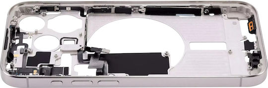 Mid-frame Housing W Small Parts Iphone 15 Pro Us Version Aftermarket Plus White Titanium