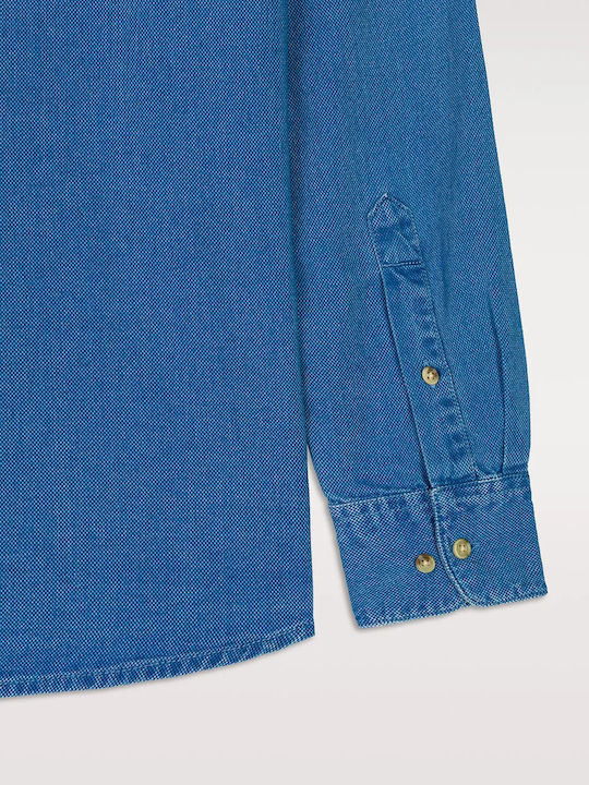 Long Sleeve Denim Shirt in Regular Fit Blue