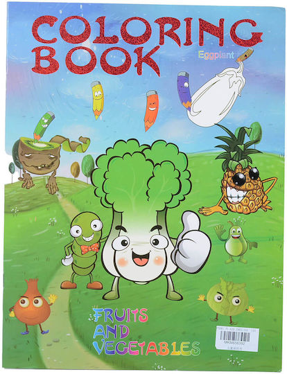 Children's Colouring Book Stickers Fruits Vegetables 3+ Years