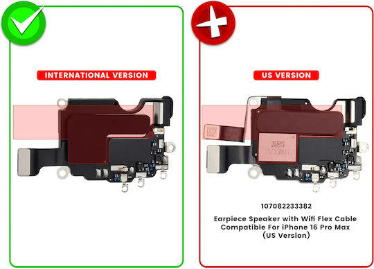 Earpiece Speaker Wifi Flex Cable Iphone 16 Pro Max International Version