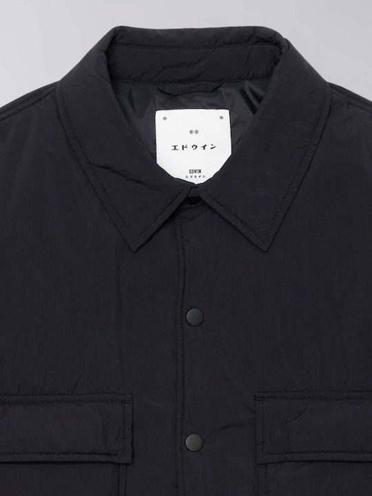 Long Sleeve Overshirt In Regular Fit Navy Blue