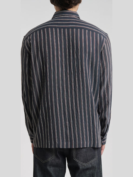 Long Sleeve Striped Shirt Blue