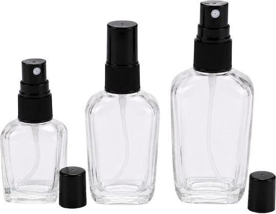 Glasfläschchen Parfüm Schwarzes Kunststoffdeckel & Spray 50ml 0621678