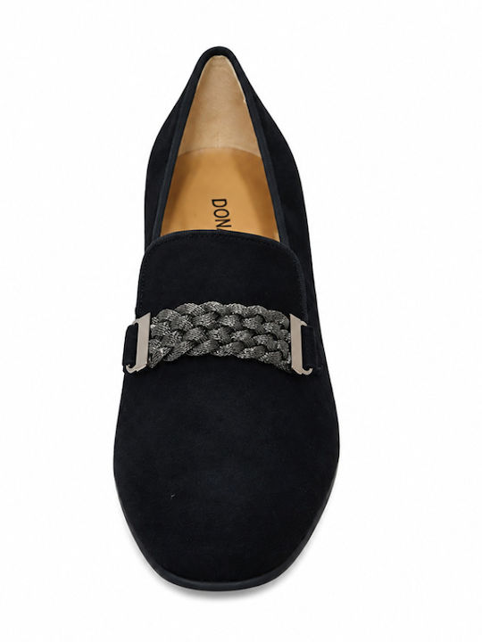 Suede Women's Loafers In Black Color