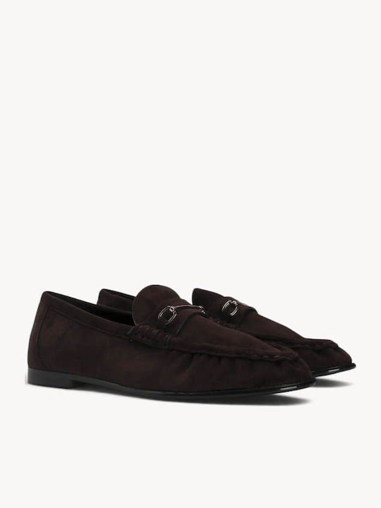 Damen Mokassins Braun Loafers Kastrori Mit Metallischem Dekor