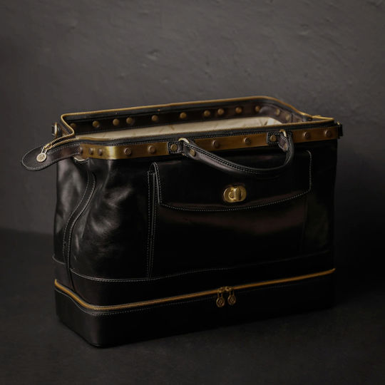Time Resistance Leder Medizinische Tasche in Schwarz Farbe
