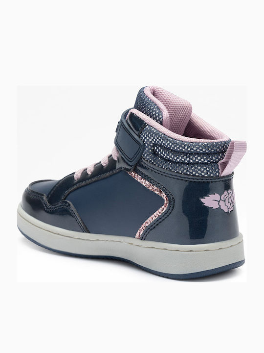 Kids Sneakers High with Hoop & Loop Closure Blue