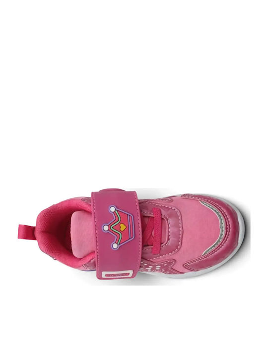 Kids Sneakers Anatomic with Hoop & Loop Closure & with Lights Pink