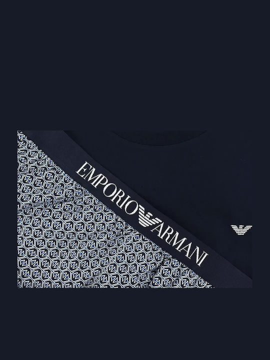 Emporio Armani Winter Herrenpyjama Blau