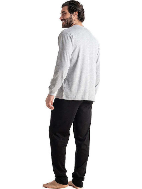 Relax Anatomic Pijama de iarnă pentru bărbați gri/negru