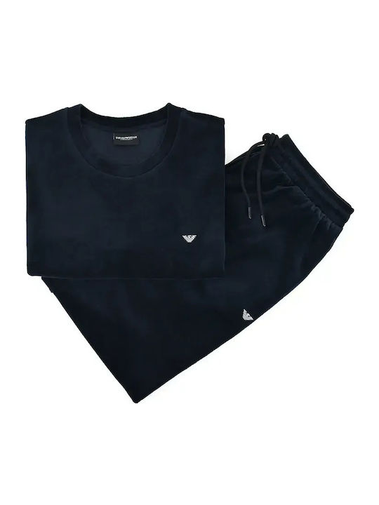 Emporio Armani Winter Herrenpyjama Blau
