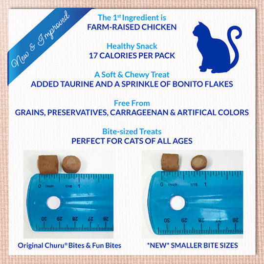 Churu Cat Fun Bites Răsfățuri Pentru Pisici Pui Dovleac Biluțe Moi Cu Umplutură Cremoasă 3 X 10 G