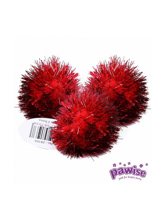 Pawise Jucării Pentru Pisici Bile Pom Pom Moi Zgomotoase 72 Bucăți 4 X 4 X 4 Cm