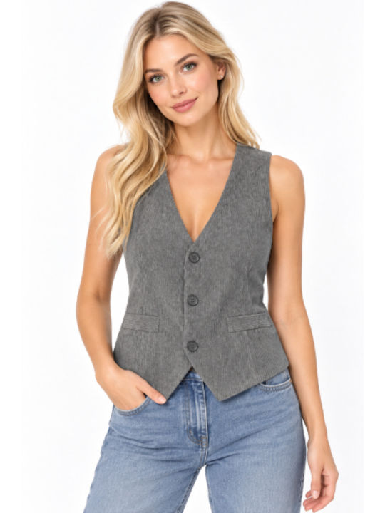 Women's Grey Vest WL-72830-27VE-GREY
