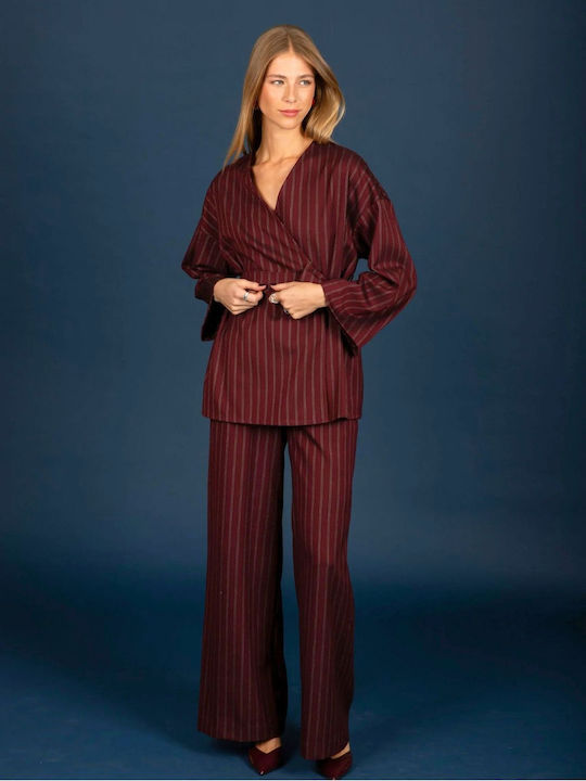 Damen Kimono Bordeaux