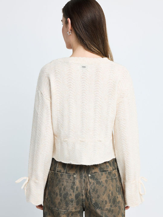 Women's Knitted Cardigan Grey FBL014-123-09-Milky-Grey